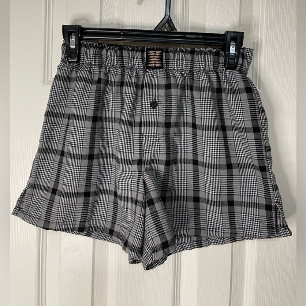 Savage X Fenty Black Grey lightweight Flannel Boxers size XS